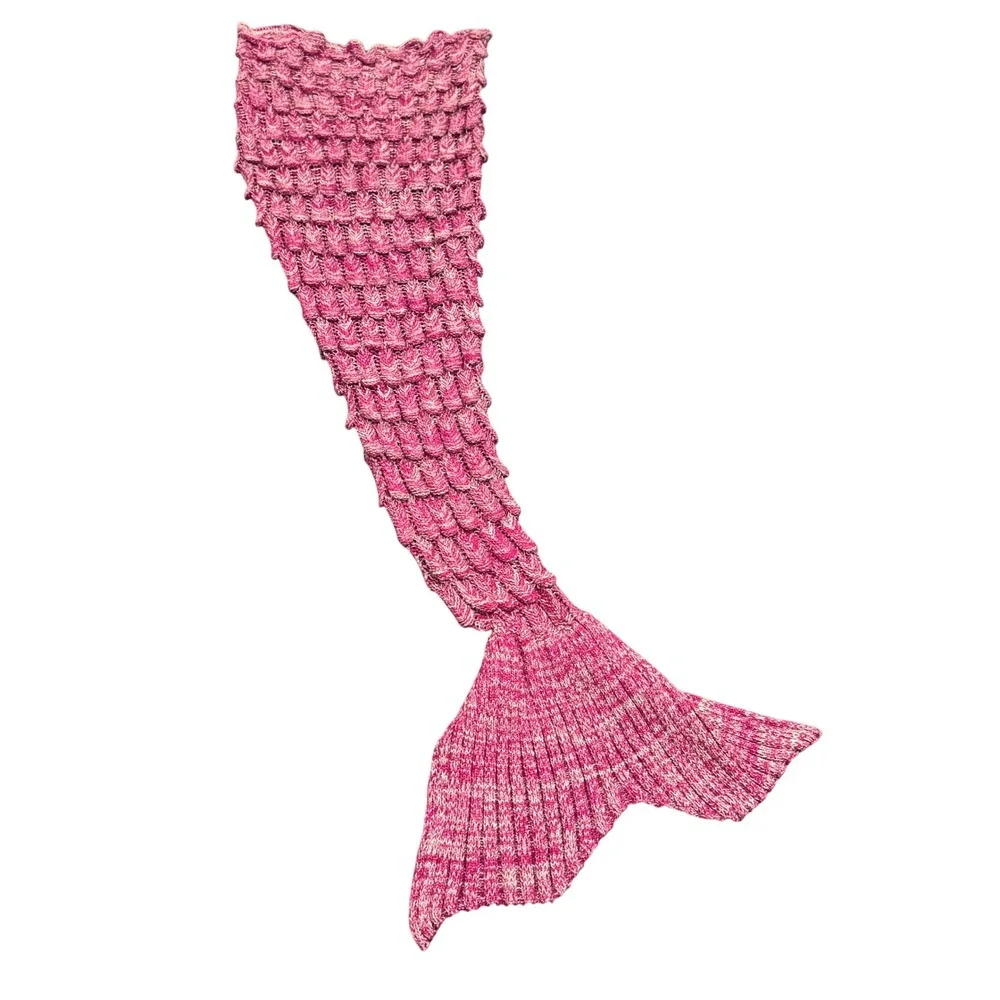 Marled Purple Knit Mermaid‎ Tail Blanket Y2K Nautical Coastal Lounge